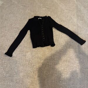 Free People It’s On Rib Cardigan, size M. Black. Never worn.